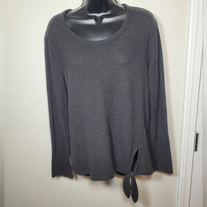 Madewell Lightweight Cotton Tie Long Sleeve Sweater sz L